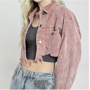 POL Cropped Corduroy Jacket - Size Small